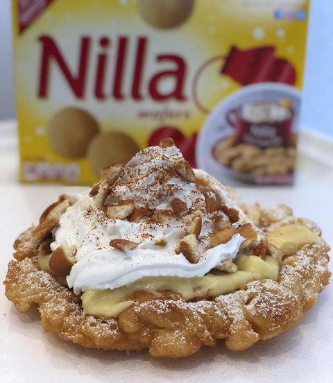 Banana cream funnel cake
